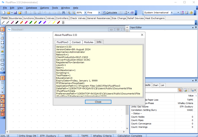 Piping Systems FluidFlow 3.53