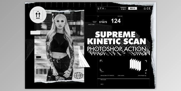 Supreme Kinetic Scan Photoshop Action by bangingjoints