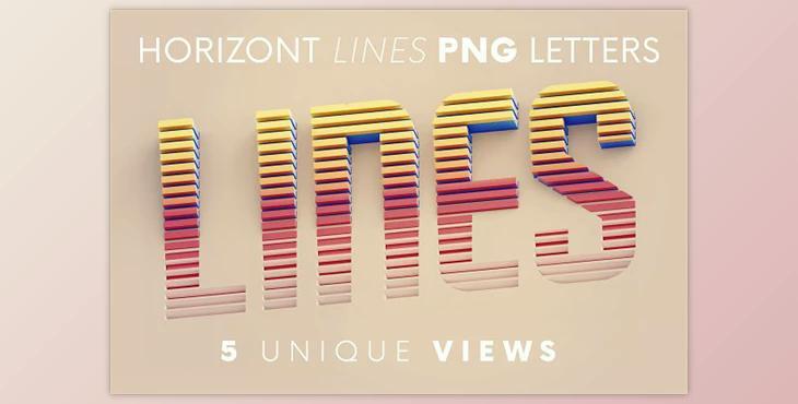 Horizontal Lines - 3D Lettering Creativemarket - 6096945