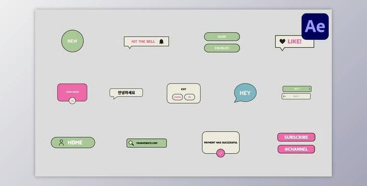 Gadget Interface Icons And Buttons for After Effects (Videohive 53577819) - AE Project