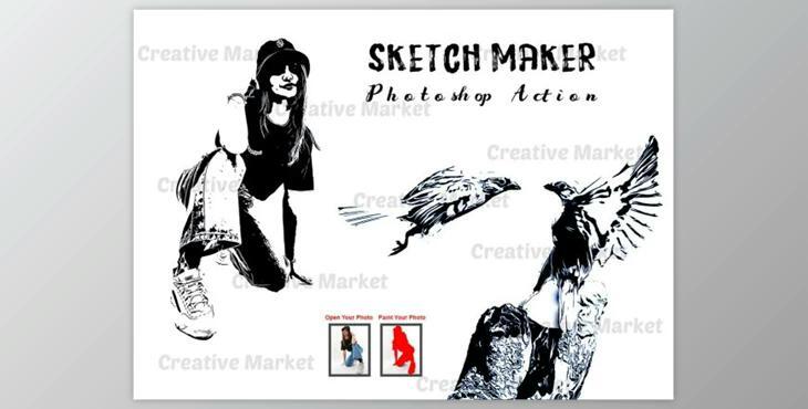 Sketch Maker Photoshop Action 6516725