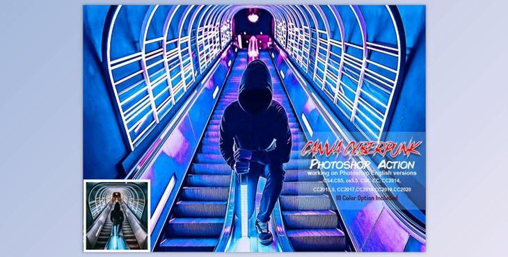 Canva Cyberpunk Photoshop Action CreativeMarket-5819597