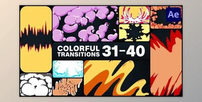 Colorful Cartoon Transitions for After Effects (Videohive 50804444) - AE Project
