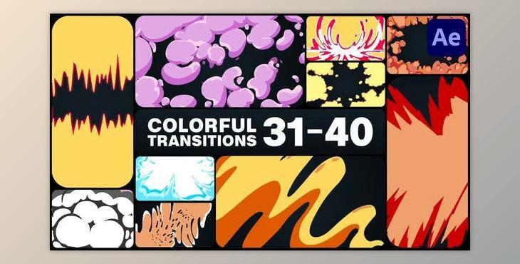 Colorful Cartoon Transitions for After Effects (Videohive 50804444) - AE Project