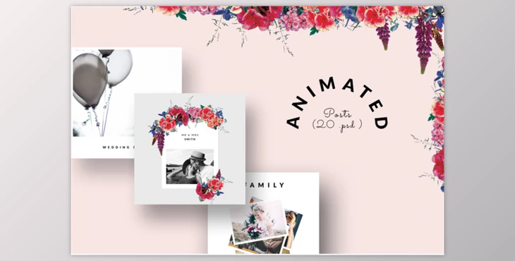 ANIMATED Instagram Posts – Wedding By CreativeFolks (PSD, JPG, PNG, PDF)