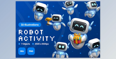 Robot Activity 3D Illustrations WC64DSS