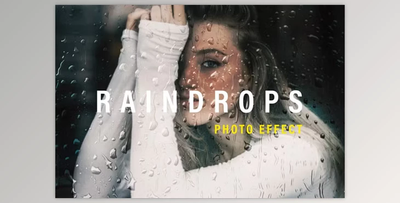 Rain On The Glass Photo Effect - 91913112