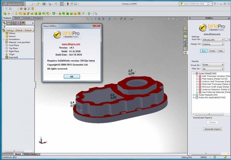 Geometric DFMPro for NX/SOLIDWORKS/ProE/Creo 2025-1