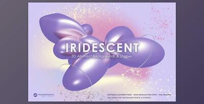 Iridescent 3D Abstract Backgrounds