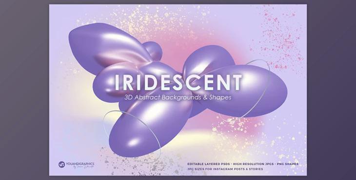 Iridescent 3D Abstract Backgrounds