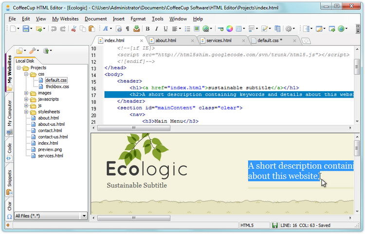 CoffeeCup HTML Editor 18.0 Build 890