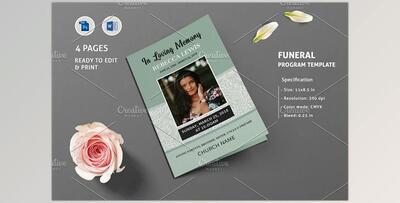 CreativeMarket – Funeral Program Template – V952 4319254