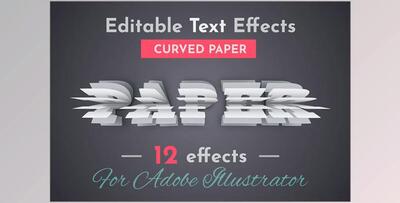 12 Curved Paper Vector Text Effects - 42236509