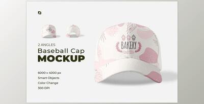 Velcro Snapback Baseball Cap Mockup CreativeMarket - 7037461