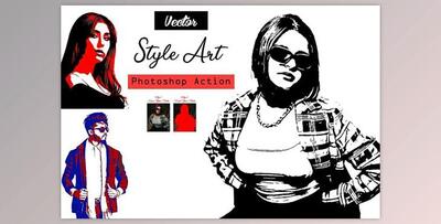 Vector Style Art Photoshop Action Creativemarket - 14974786