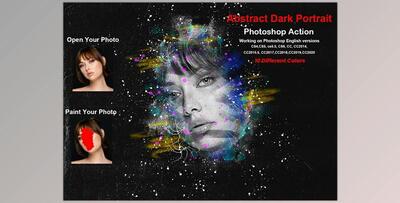 Abstract Dark Portrait PS Action CreativeMarket-5866733 (ATN, PAT, ABR)