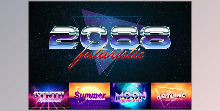 Retrowave Text Effects Collection - 94595580