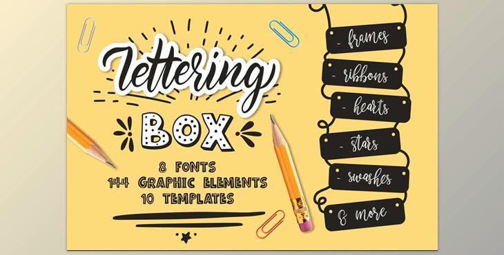 Lettering box Creative collection CreativeMarket-3621961 (JPG, PNG, EPS, PSD, WOFF, OTF, TTF, PDF)