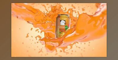 Orange Juice Splash With Can Element 3D (Videohive 23485947)
