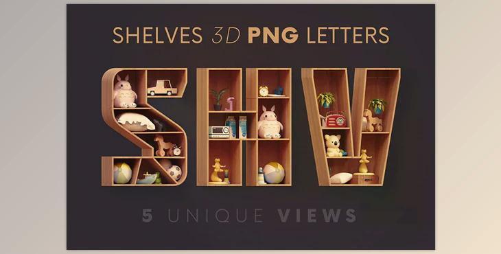 Cabinet Shelves - 3D Lettering - 6791684