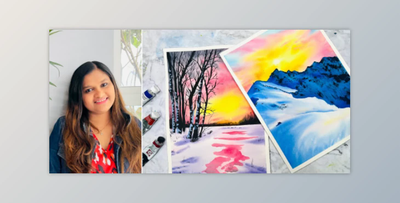 Arctic Dreams: Learn to Paint Winter’s Beauty with Sunset Hues and Mountain Blues