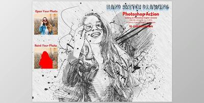Hand Sketch Drawing Photoshop Action CreativeMarket-5928727 (PAT, ATN)