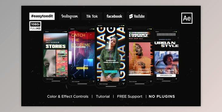 Glitch Instagram Stories (Videohive 37991982) - AE Project