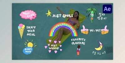 Colorful Sticker Titles for After Effects (Videohive 48812756) - AE Project