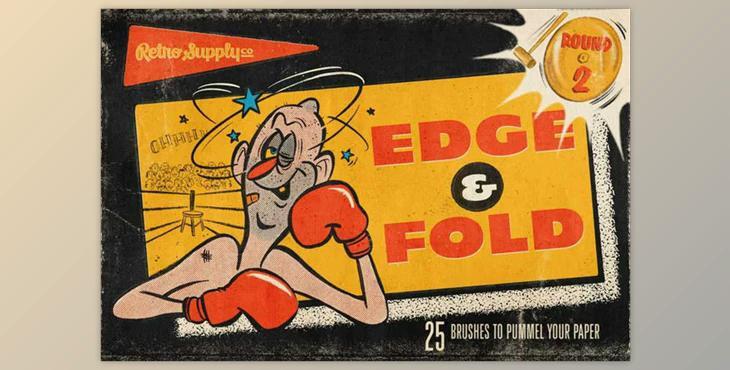 RetroSupply – Edge & Fold Distressor Brushes for Photoshop