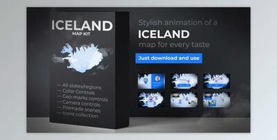 Iceland Map – Republic of Iceland Map Kit (Videohive 39886521) - AE Project