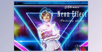 Advance Neon Effect Photoshop Action Creativemarket - 11011595