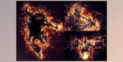 Fire Ignition Photoshop Action CreativeMarket - 6800279
