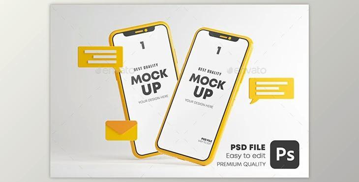 GraphicRiver Messaging Conversation App Smartphone Mockup Set