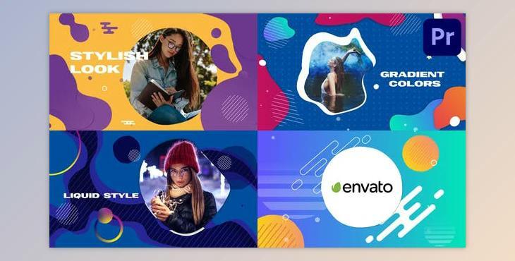 Colorful Liquid Slideshow - Premiere Pro MOGRT (Videohive 33314988)