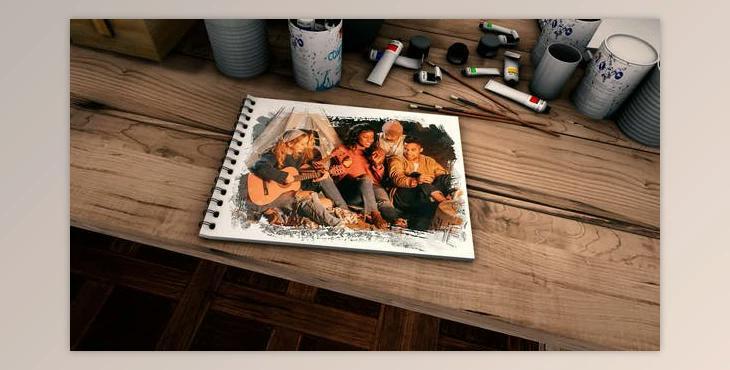 Photos on canvas in an Artist studio (Videohive 48362006) - AE Project