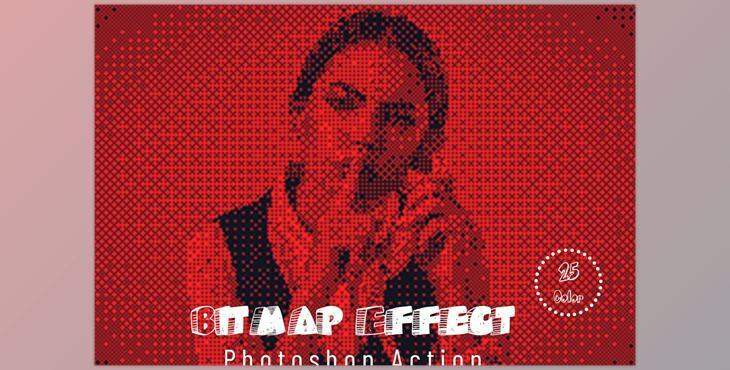 Bitmap Effect Photoshop Action CreativeMarket - 7328741