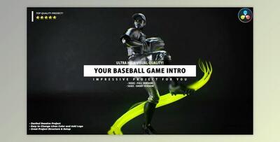 Your Baseball Intro – Baseball Promo Video DaVinci Resolve Template (Videohive 35553927)