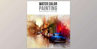 Water Color Painting Photoshop Action GraphicRiver-18707132 (ABR, PAT, ATN)