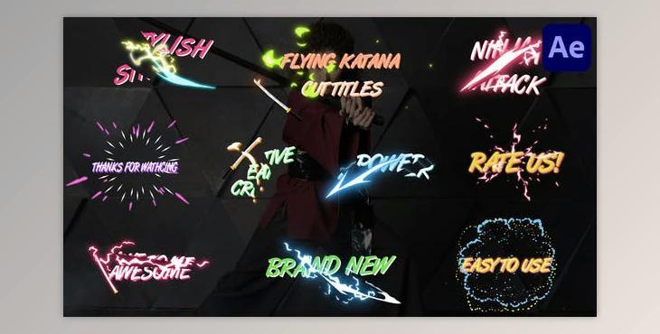 Flying Katana Cut Titles for After Effects (Videohive 45630508) - AE Project