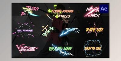 Flying Katana Cut Titles for After Effects (Videohive 45630508) - AE Project