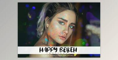 125 Happy Color Bokeh Overlays
