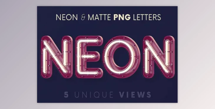 Neon & Matte – 3D Lettering