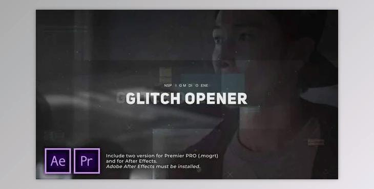 Glitch Media Opener (Videohive 30586434) - PR Project