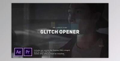 Glitch Media Opener (Videohive 30586434) - PR Project