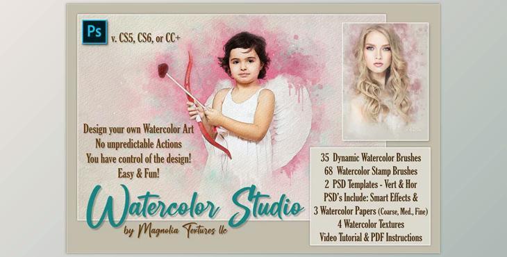 Watercolor Studio CreativeMarket-5890487 (JPG, PDF, PSD, ABR)