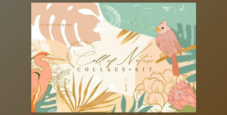 Call of Nature Collage Kit (PNG, JPG, PAT, AI)