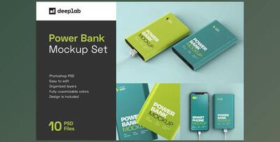 Glossy Power Bank Mockup Set CreativeMarket-5374867