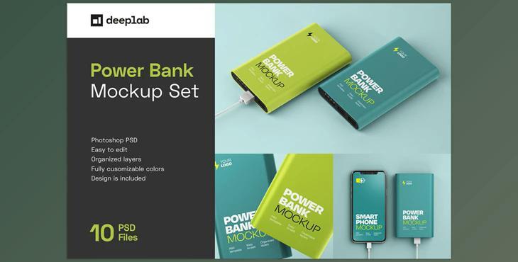 Glossy Power Bank Mockup Set CreativeMarket-5374867