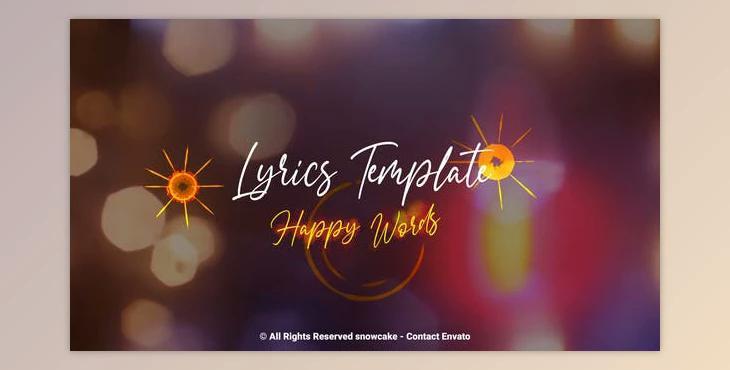 Lyrics Template Happy Words (Videohive 32336687) - AE Project