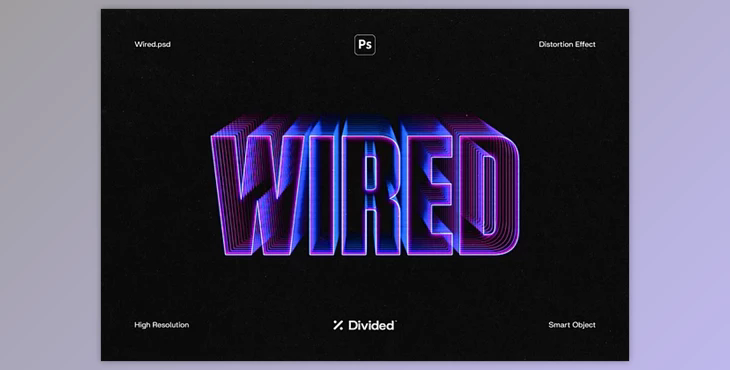 Wired Text Distortion Effect - 91878814